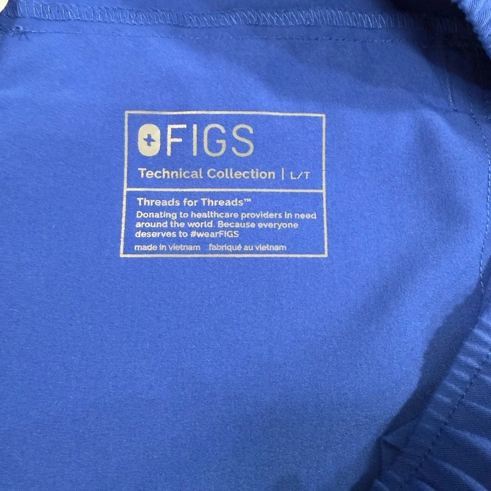 FIGS Men’s Joggers / Pants, Large Tall, Royal Blue, Neon Green Drawstring